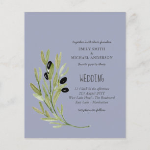 BUDGET OLIVE BLÄTTER Moderne Minimalistische Hochz Flyer