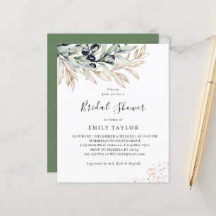 Budget Olive Branch Greenery, Gold Brautparty