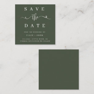 BUDGET Olive Green Wedding Save the Date Card Mitteilungskarte