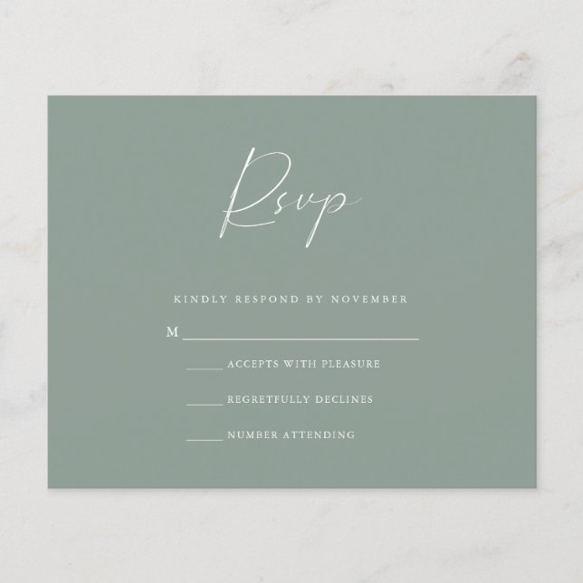Budget Olive RSVP Card Flyer (Vorne)