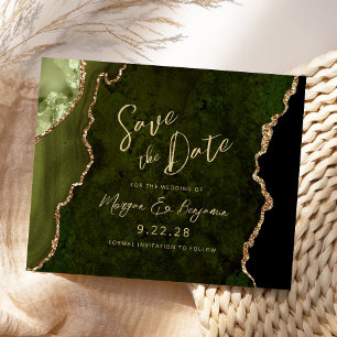 Budget Oliven Grün Achat Hochzeit Termin Karte