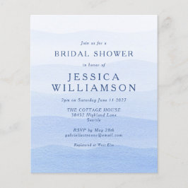 Budget Ombre Dip Dye Blue Brautparty Einladung