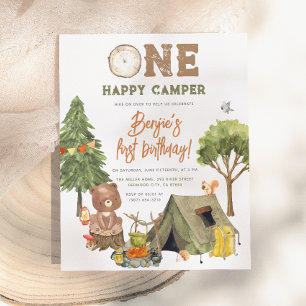 Budget One Happy Camper Wood Bear Boy 1. Geburtsta