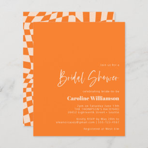 Budget Orange Abstrakt Checkerboard Brautparty