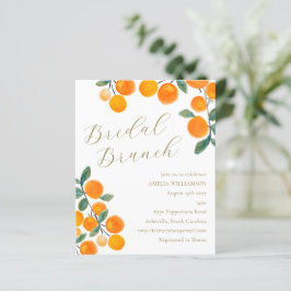 Budget Orange Citrus Fruit Bridal Brunch Einladung
