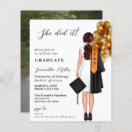 Budget Orange einfaches Foto Sie tat es Abschluss