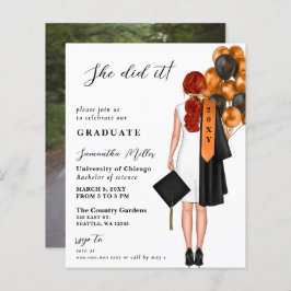 Budget Orange einfaches Foto Sie tat es Abschluss