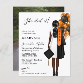 Budget Orange Foto Sie tat es Abschluss