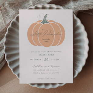 Budget Orange Kürbis Herbst-Baby-Shower-Einladung