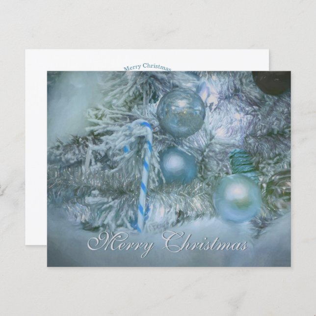 Budget Ornamente Frohe Weihnachten Blauer Aquamari (Vorne/Hinten)