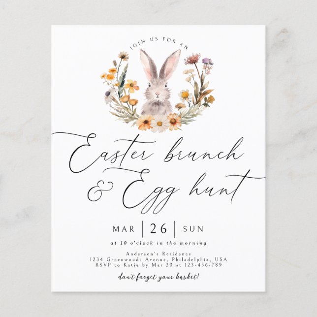 Budget Osterfeier Wildblume Jäger Hunt Bunny (Vorderseite)