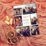 Budget Our Wish | Christmas Letter & 6 Photo<br><div class="desc">A modern and boho Christmas holiday budget card, a canvas to showcase your year's most cherished moments. This design features a photo collage of six of your favorite photos arranged around the card's edge. In the middle of the card, "happiest holidays", or a greeting of your choice is printed in...</div>