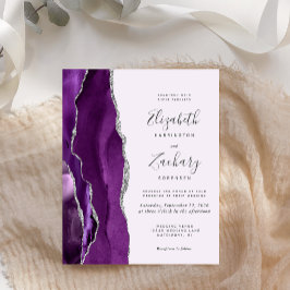 Budget Pale Lila Silver Agate Hochzeit Einladung