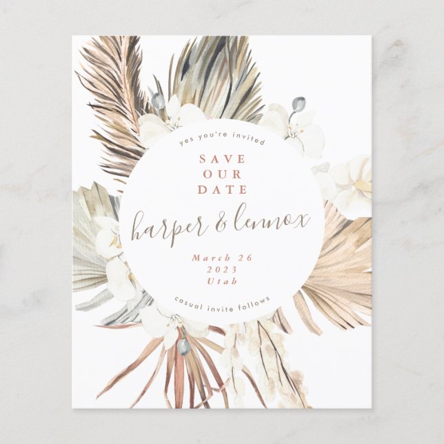 Budget Pampas Boho Beach Summer rettete unser Datu Flyer (Vorne)