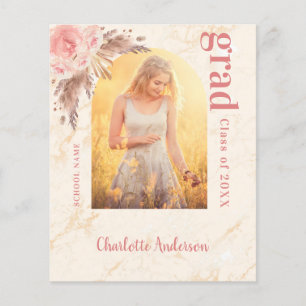 Budget Pampas Gras Blush Abschluss danke