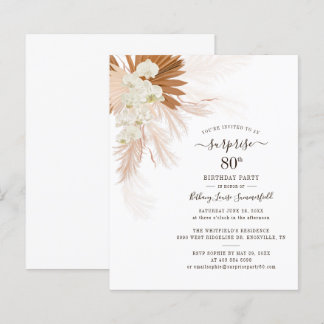 Budget Pampas Grass 80. Geburtstagsparty Einladung