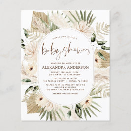 Budget Pampas Grass Baby Shower Boho Eucalyptus Flyer