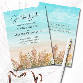 Budget Pampas Grass Beach Hochzeit Save the Date Mitteilungskarte