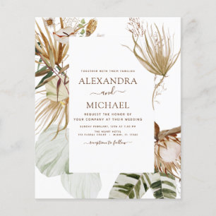 Budget Pampas Grass Bohemisch Boho Tropical Weddin Flyer