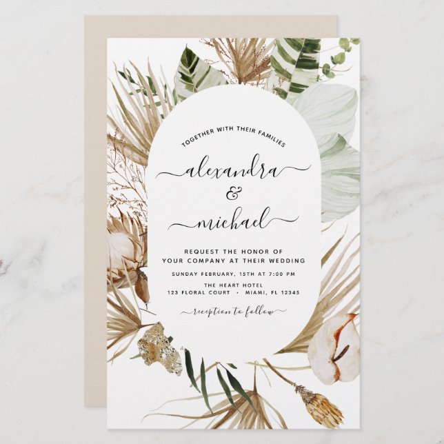Budget Pampas Grass Bohemisch Eukalyptus Wedding (Vorne/Hinten)
