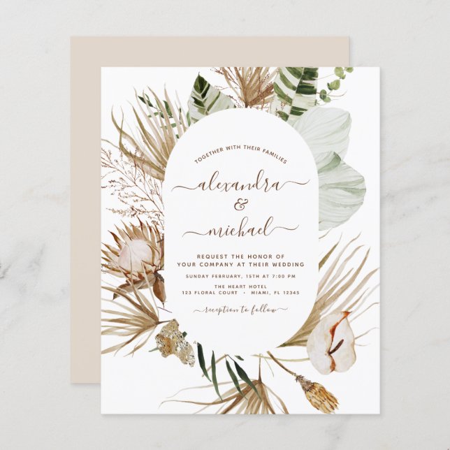 Budget Pampas Grass Bohemisch Eukalyptus Wedding (Vorne/Hinten)