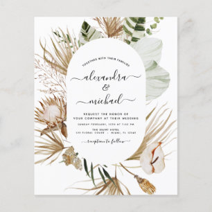 Budget Pampas Grass Bohemisch Eukalyptus Wedding F Flyer