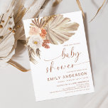 Budget Pampas Grass Boho Desert Baby Dusche Flyer<br><div class="desc">Herzlich willkommen zu einem wirklich einzigartigen und faszinierenden Fest mit unserer Pampas Grass Boho Bohemisch Desert Baby Dusche in Terracotta Burnt Orange. Dieses einmalige Thema bringt den rustikalen Charme der Wüste in Ihre Babydusche und strahlt Wärme und böhmische Eleganz aus. Der Stern der Show ist die reichhaltige orangefarbene Terrakotta-Farbpalette, die...</div>