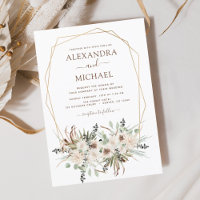Budget Pampas Grass Boho Eucalyptus Wedding Flyer