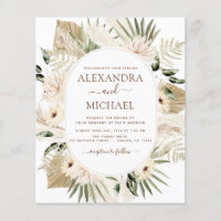 Budget Pampas Grass Boho Eucalyptus Wedding Flyer