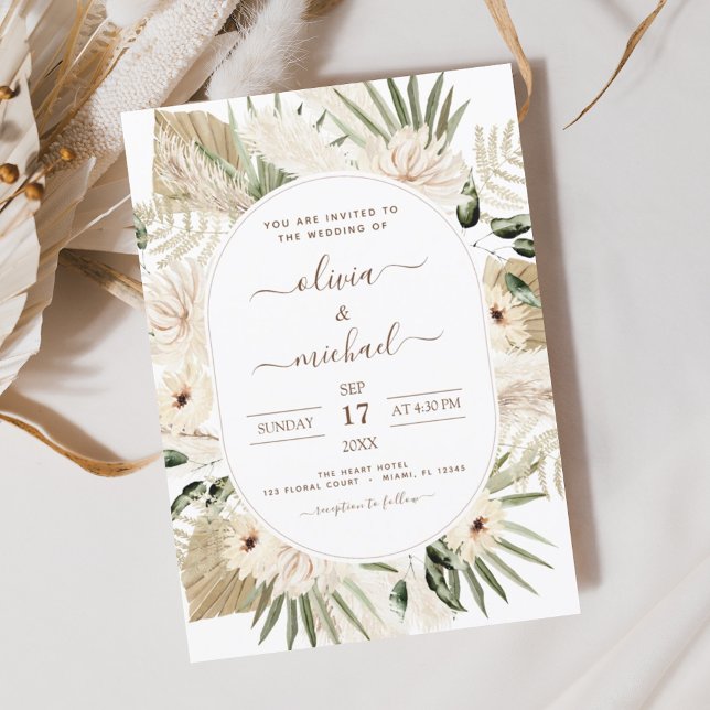 Budget Pampas Grass Boho Eukalyptus Wedding Flyer (Von Creator hochgeladen)
