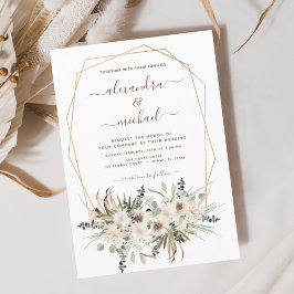Budget Pampas Grass Boho Hochzeitseinladung Flyer
