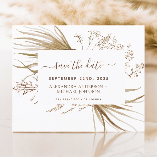 Budget Pampas Grass Boho Save the Date (Von Creator hochgeladen)