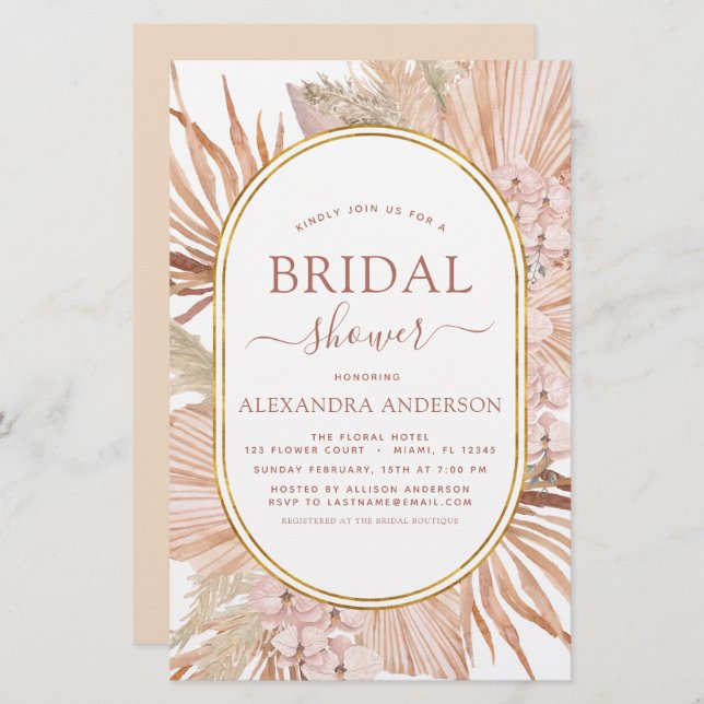 Budget Pampas Grass Brautparty Bohemisch Boho (Vorne/Hinten)