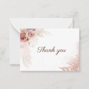 Budget Pampas Grass Floral Hochzeit Danke Karte