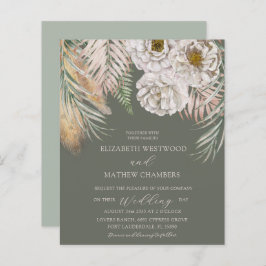 Budget Pampas Grass & Floral Sage Grüne Hochzeit