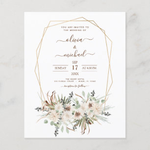 Budget Pampas Grass Foto Boho Wedding Flyer
