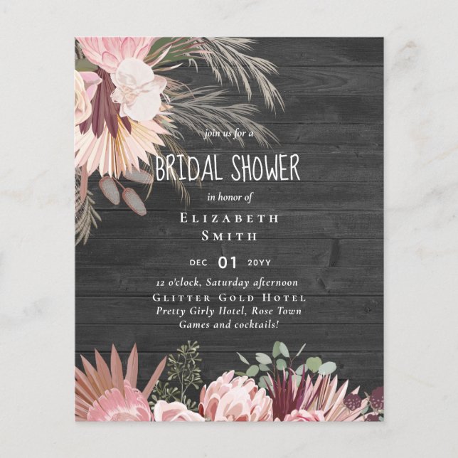 BUDGET Pampas Grass FOTO Brautparty laden Flyer (Vorne)