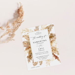 Budget Pampas Grass & Gold Boho Hochzeit Flyer