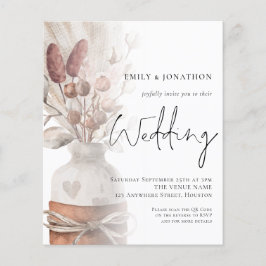 Budget Pampas Grass Overlay QR Code Einladung Hoch