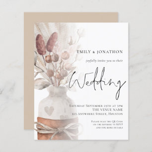 Budget Pampas Grass Overlay QR Code Einladung Hoch