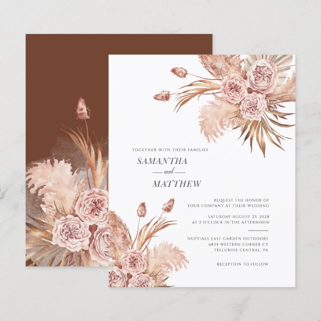 Budget Pampas Grass Terracotta Botanische Hochzeit (Vorne/Hinten)