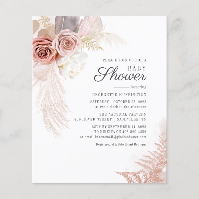 Budget Pampas Grass Terracotta Brautparty (Vorderseite)