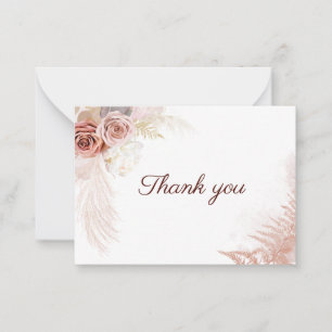 Budget Pampas Grass Terracotta Wedding Vielen Dank Mitteilungskarte
