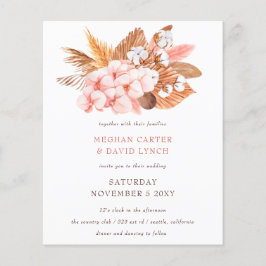 Budget Pampas Orchids Blush Hochzeit Einladung