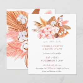 Budget Pampas Orchids Blush Hochzeit Einladung