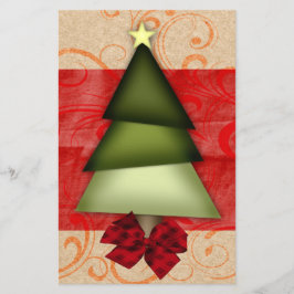 Budget Paper Christmas Tree Business Holiday Card