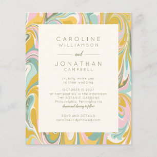 Budget Pastel Abstrakt Marble Chic Wedding Einladu