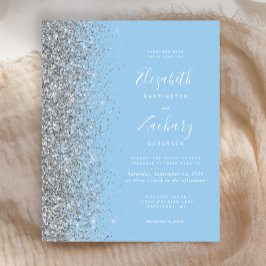 Budget Pastel Baby Blue Silver Glitzer Wedding