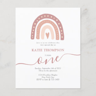 Budget Pastel Pink Rainbow Boho Erster Geburtstag