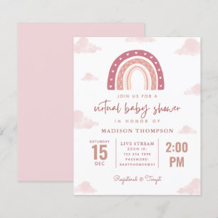Budget Pastel Pink Rainbow Virtual Baby Dusche